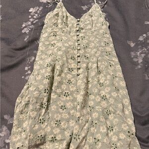 American Eagle Outfitters Green Floral Tie-Back Romper Size XS
